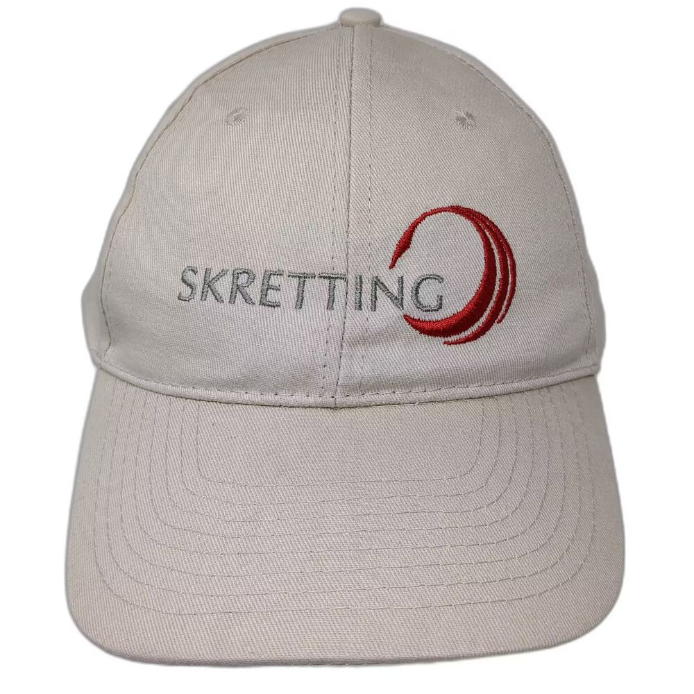 HitWear Baseball Cap Beige Red One Size Skretting Embroidered Adjustable Hat
